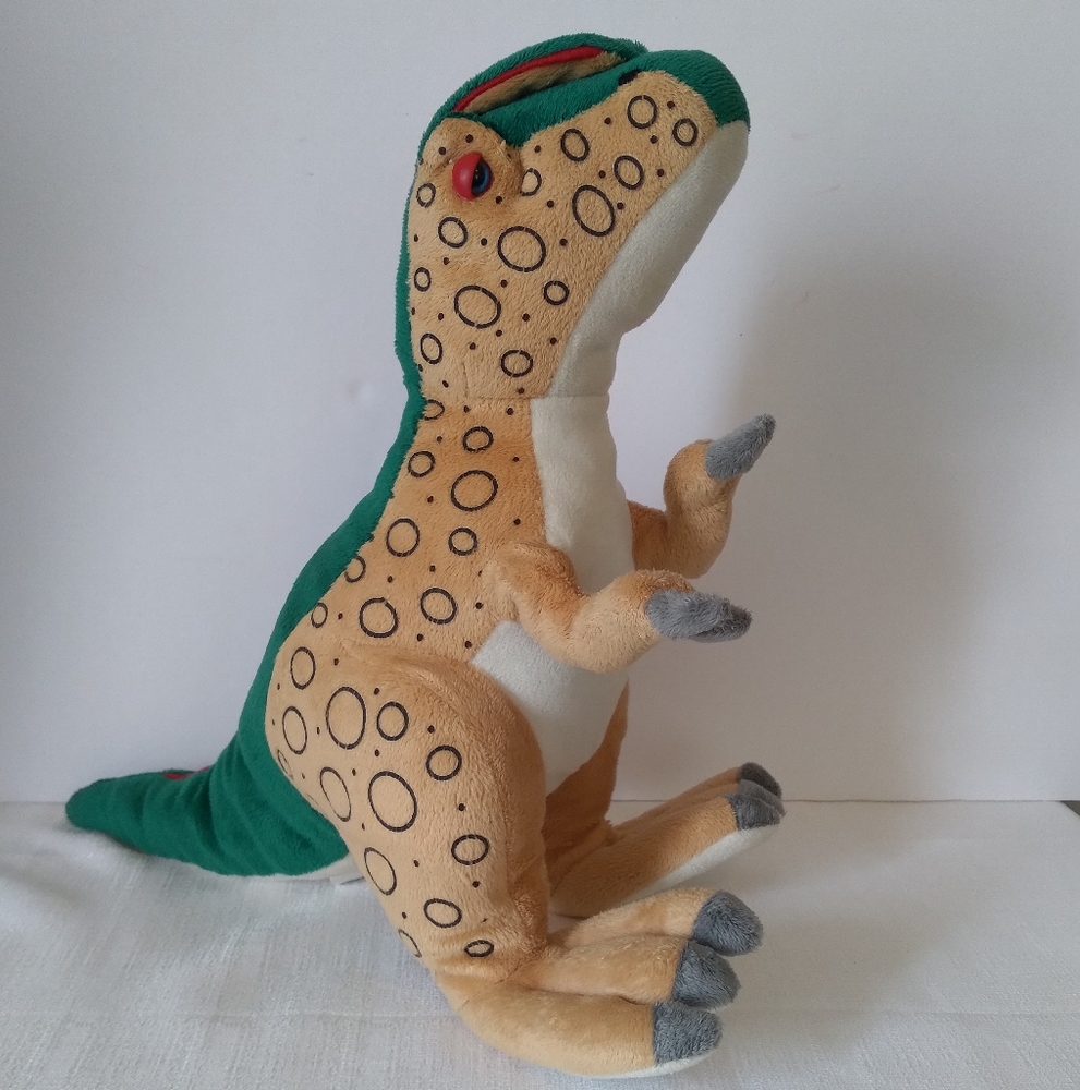 Carlisle co. Plush dinosaur stuffed animal toy green, beige multi color